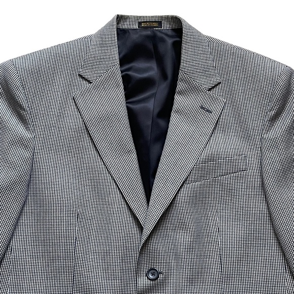 Stafford Men’s Houndstooth Suit Blazer Jacket Size 40R Two Button Suiting - Picture 2 of 12